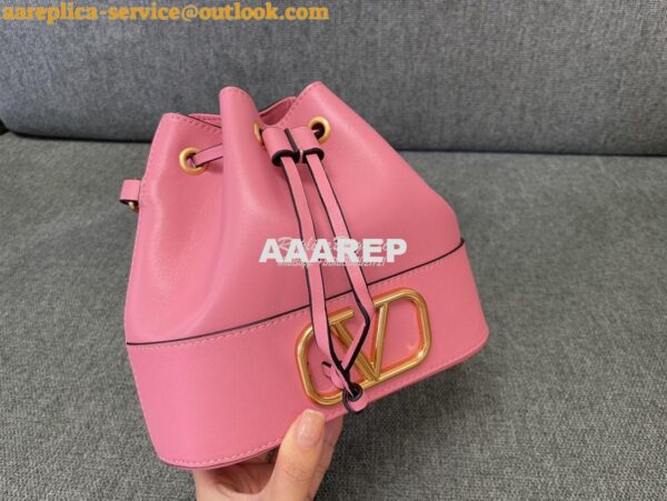 Replica Valentino Mini Bucket Bag In Nappa Leather with VLogo Signatur 2