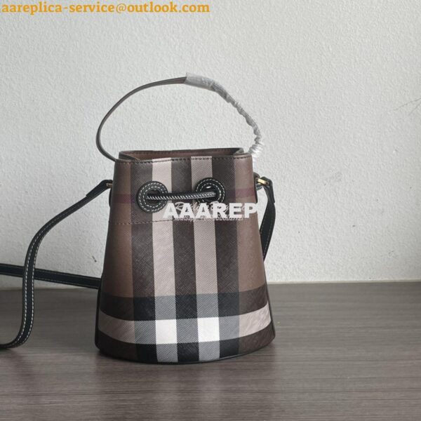 Replica Burberry Mini TB Bucket Bag Dark Birch Brown 80662131 8