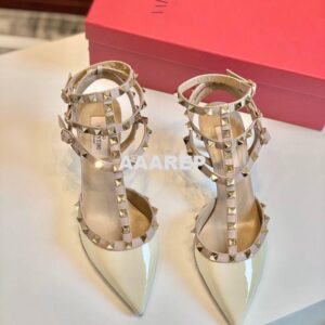 Replica Valentino Garavani Rockstud Caged Pump 65mm Ivory 2