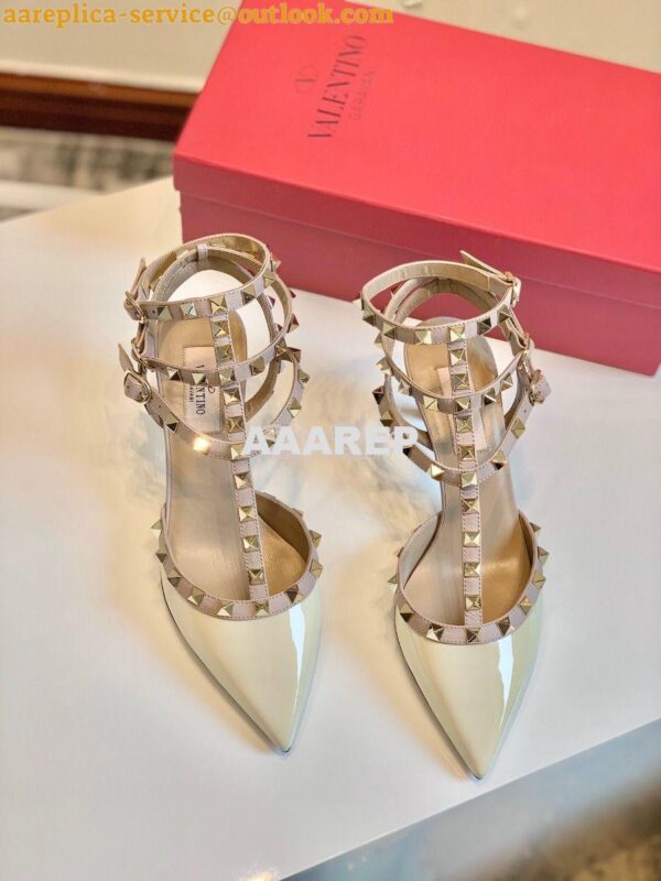 Replica Valentino Garavani Rockstud Caged Pump 65mm Ivory 4