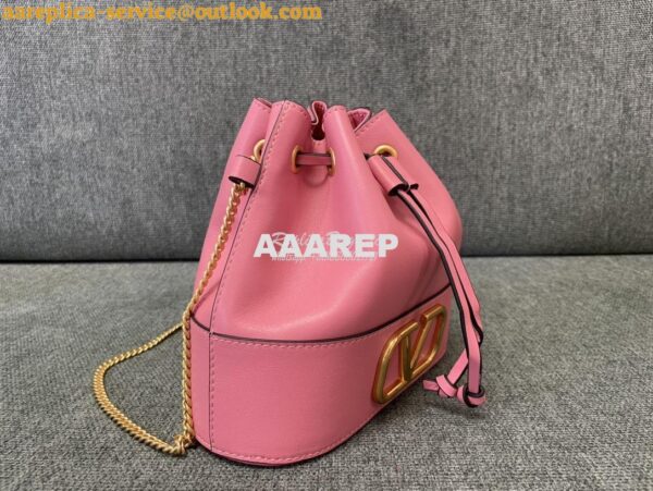 Replica Valentino Mini Bucket Bag In Nappa Leather with VLogo Signatur 3