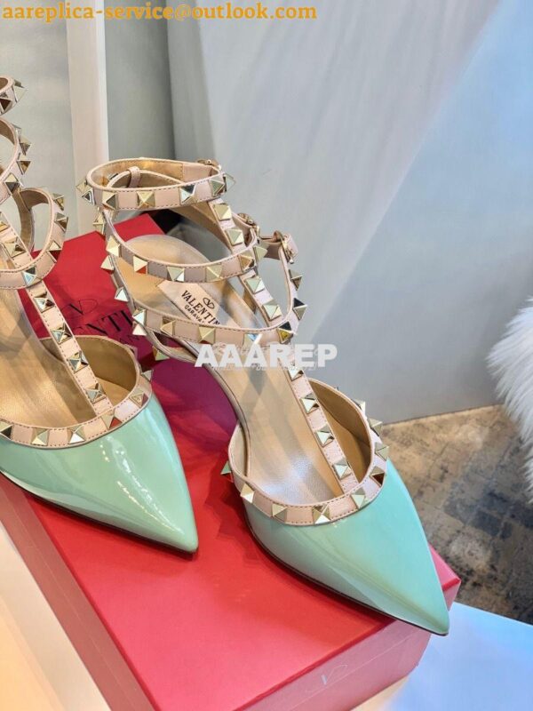 Replica Valentino Garavani Rockstud Caged Pump 65mm Green 10