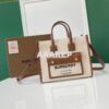 Replica Burberry Mini Two-tone Canvas and Leather Freya Bag Black 8044