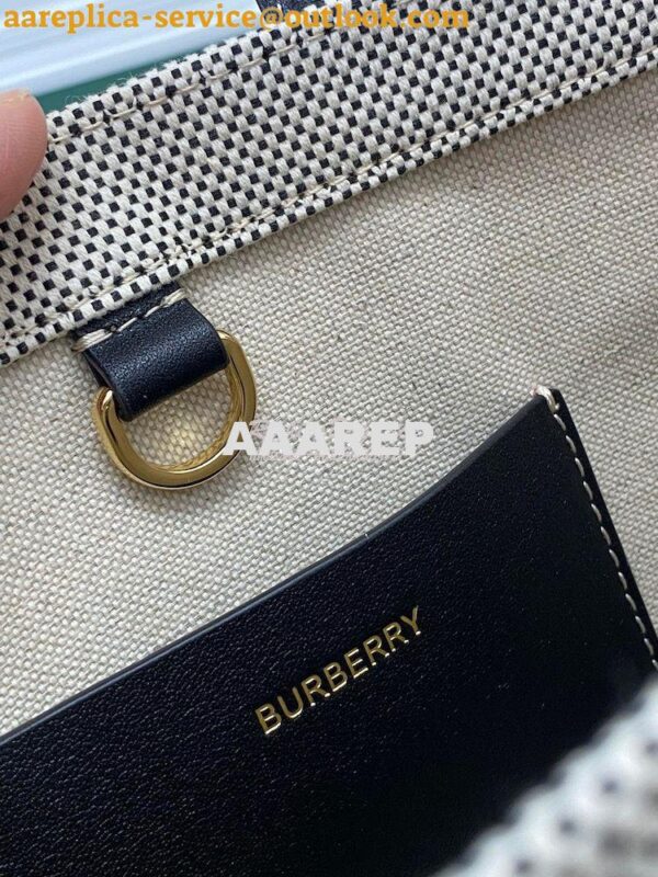 Replica Burberry Mini Two-tone Canvas and Leather Freya Bag Black 8044 10