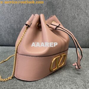 Replica Valentino Mini Bucket Bag In Nappa Leather with VLogo Signatur 2