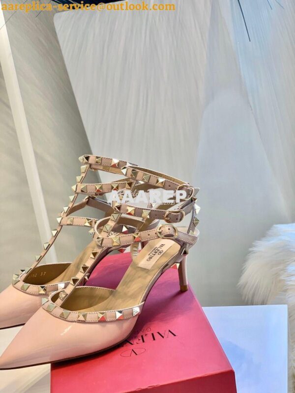 Replica Valentino Garavani Rockstud Caged Pump 65mm Pink 8