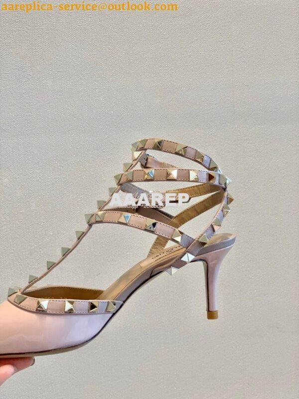 Replica Valentino Garavani Rockstud Caged Pump 65mm Pink 9