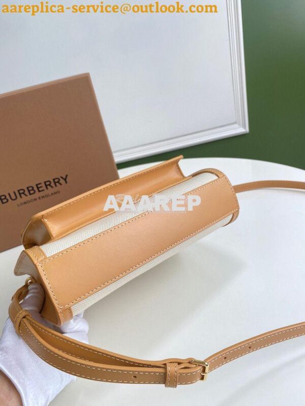 Replica Burberry Mini Two-tone Canvas and Leather Pocket Bag 80146151 13