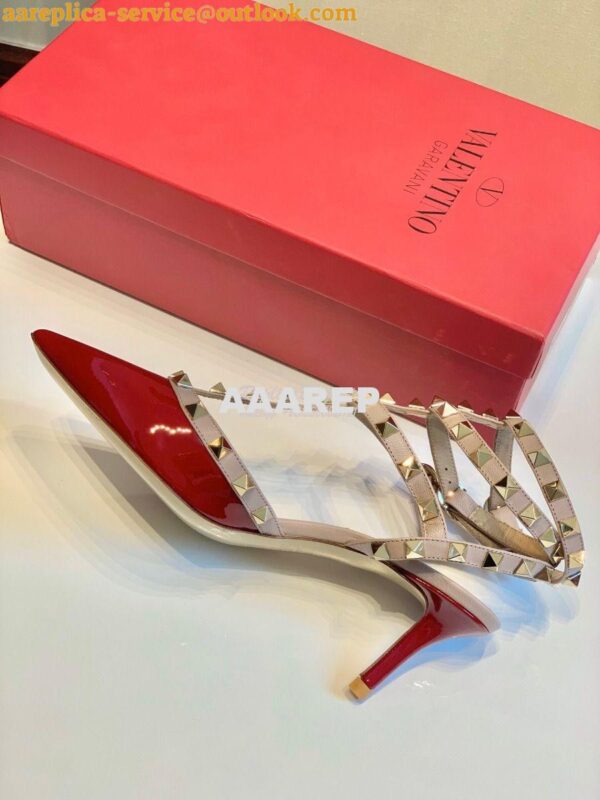 Replica Valentino Garavani Rockstud Caged Pump 65mm Wine 9