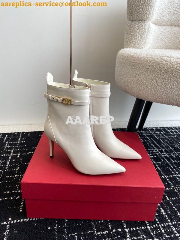 Replica Valentino Garavani Tan-Go Ankle Boot In Calfskin Leather 80mm 3