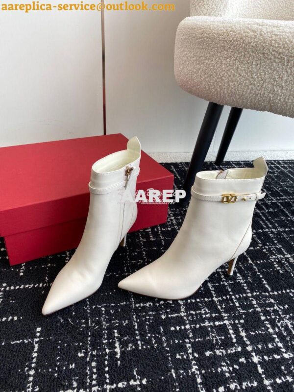 Replica Valentino Garavani Tan-Go Ankle Boot In Calfskin Leather 80mm 4