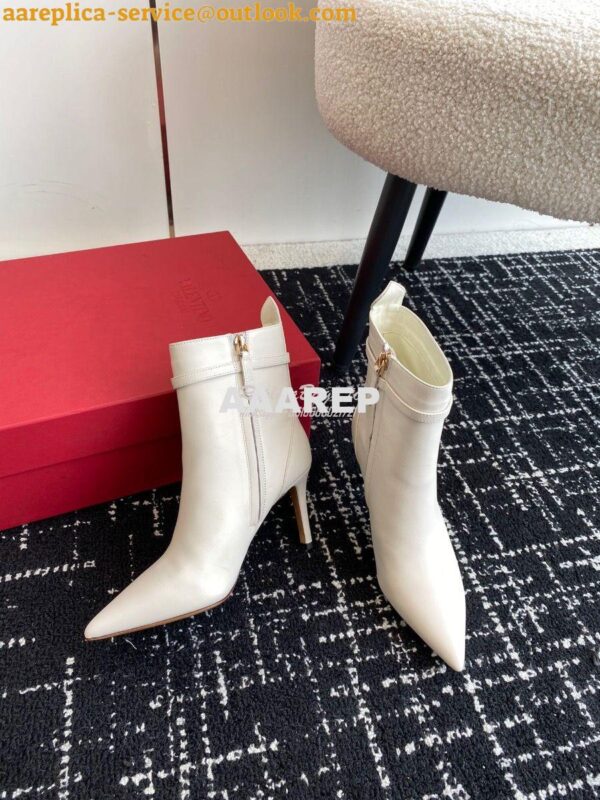 Replica Valentino Garavani Tan-Go Ankle Boot In Calfskin Leather 80mm 6