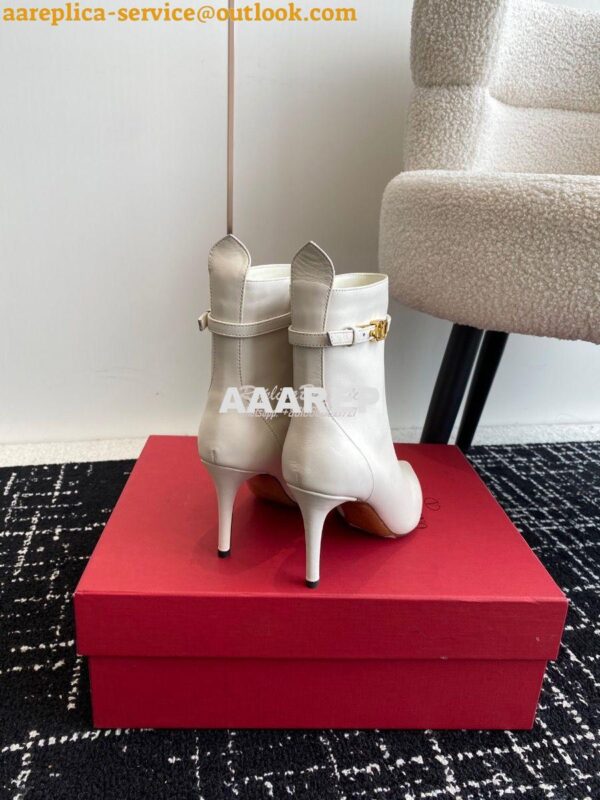 Replica Valentino Garavani Tan-Go Ankle Boot In Calfskin Leather 80mm 8