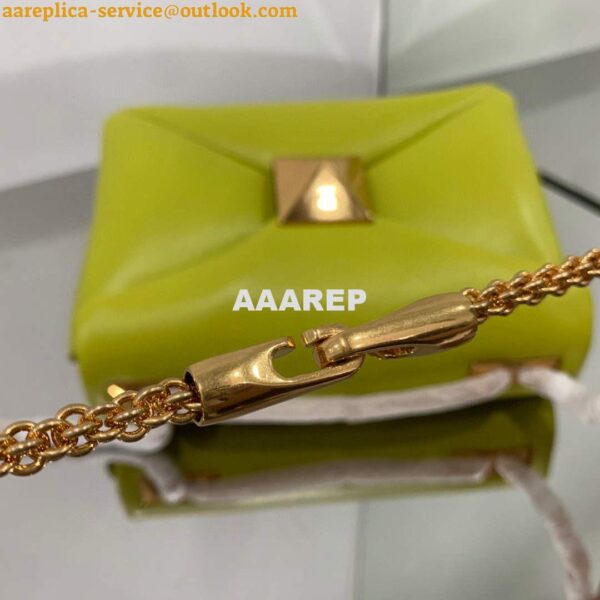 Replica Valentino One Stud Nappa Bag With Chain 1215 Lemon Yellow 5