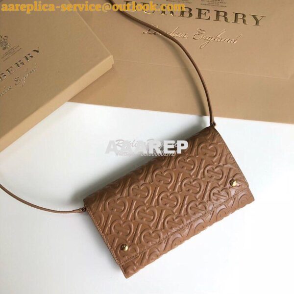 Replica Burberry Monogram Leather Wallet with Detachable Strap 8010476 3