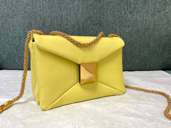 Replica Valentino One Stud Nappa Bag With Chain 1215 Yellow