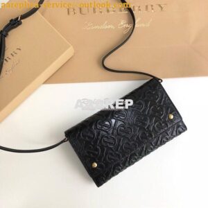 Replica Burberry Monogram Leather Wallet with Detachable Strap 8010476 2