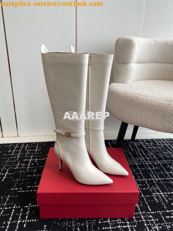 Replica Valentino Garavani Tan-Go Boot In Calfskin Leather 80mm 1W0S0F 3