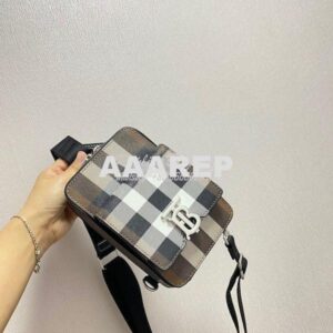 Replica Burberry Monogram Motif Check and Leather Crossbody Bag 805095