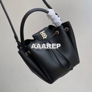 Replica Burberry Monogram Motif Leather Bucket Bag 80285411 Black