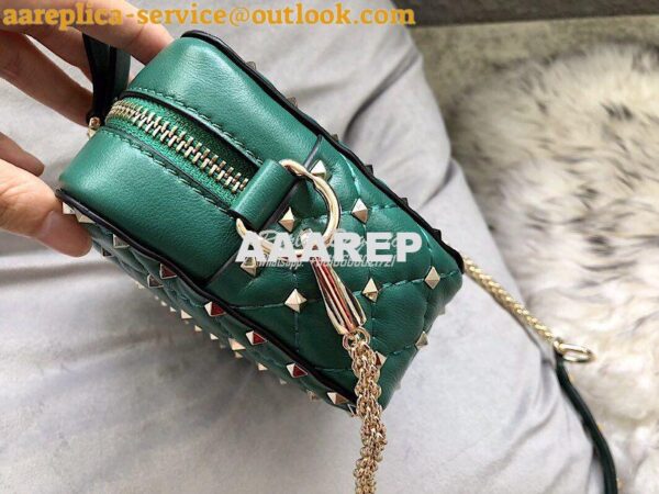 Replica Valentino Rockstud Spike Small Camera Bag QW1B0B60 Green 6