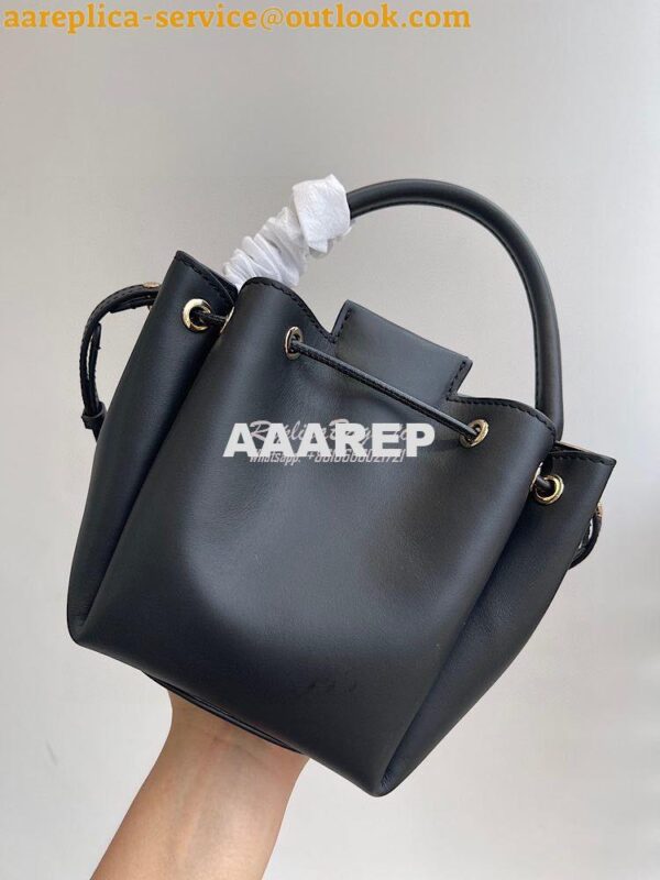 Replica Burberry Monogram Motif Leather Bucket Bag 80285411 Black 9