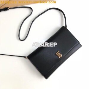 Replica Burberry Monogram Motif Leather Wallet with Detachable Strap 8 2