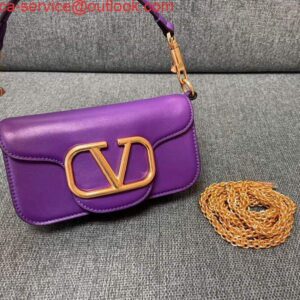 Replica Valentino WB0K53ZXL Locò Small Shoulder Bag in Calfskin Purple