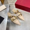 Replica Valentino Roman Stud Flat Mule In Calfskin VW2S0BK8 Red 2