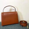 Replica Valentino WB0K58ILK Medium One Stud Grainy Calfskin Handbag Light Ivory 2