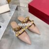 Replica Valentino Roman Stud Flat Mule In Calfskin VW2S0BK8 Red