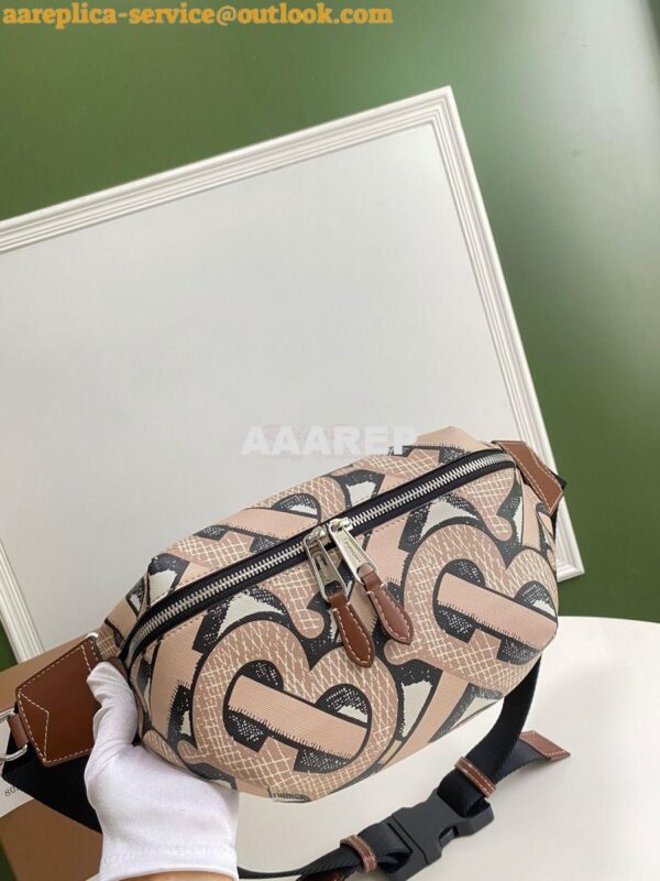 Replica Burberry Monogram Print E-canvas Sonny Bum Bag 80331541 Dark b 6