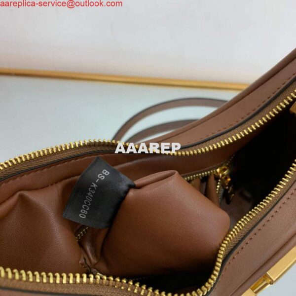 Replica Valentino WB0K69EIM Stud Sign Calfskin Hobo Bag Brown 9