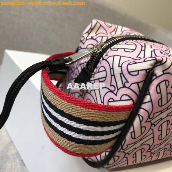 Replica Burberry Monogram Print Nylon Pouch 80107641 Blush 6