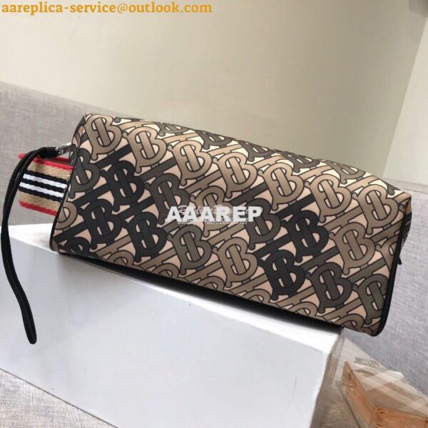 Replica Burberry Monogram Print Nylon Pouch 80107641 Khaki