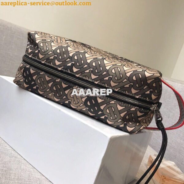 Replica Burberry Monogram Print Nylon Pouch 80107641 Khaki 4