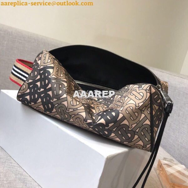 Replica Burberry Monogram Print Nylon Pouch 80107641 Khaki 3