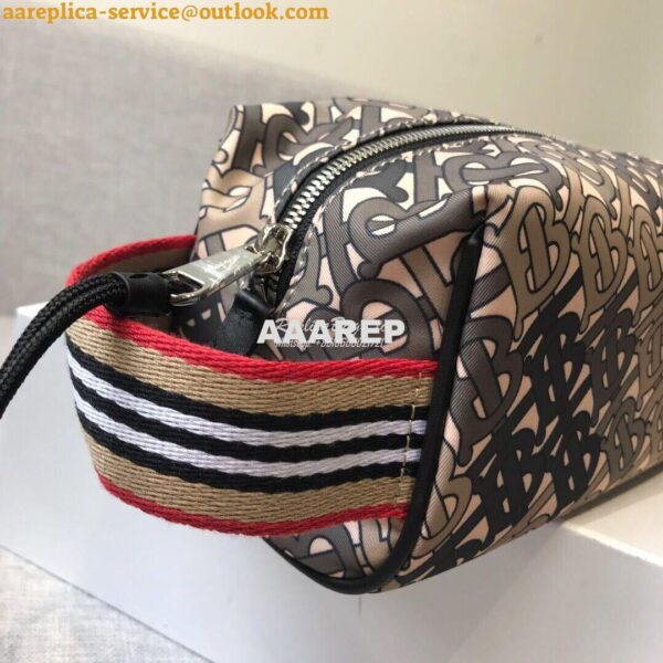 Replica Burberry Monogram Print Nylon Pouch 80107641 Khaki 6