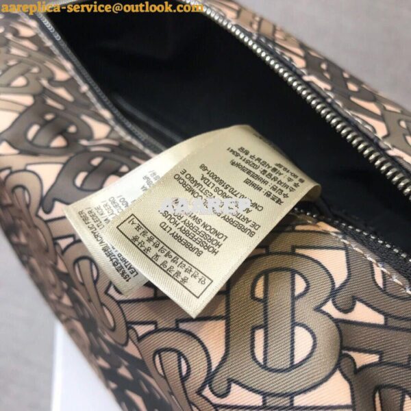 Replica Burberry Monogram Print Nylon Pouch 80107641 Khaki 8