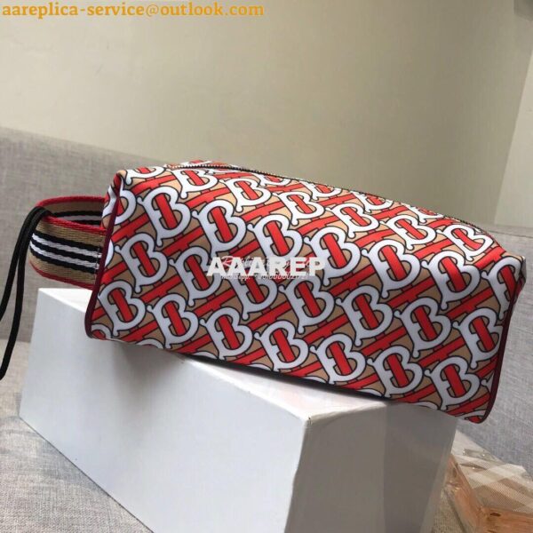 Replica Burberry Monogram Print Nylon Pouch 80107641 Vermilion