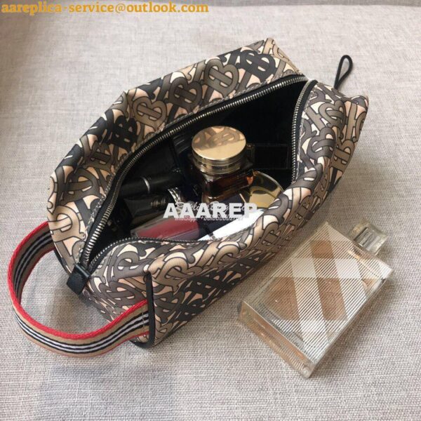 Replica Burberry Monogram Print Nylon Pouch 80107641 Khaki 9