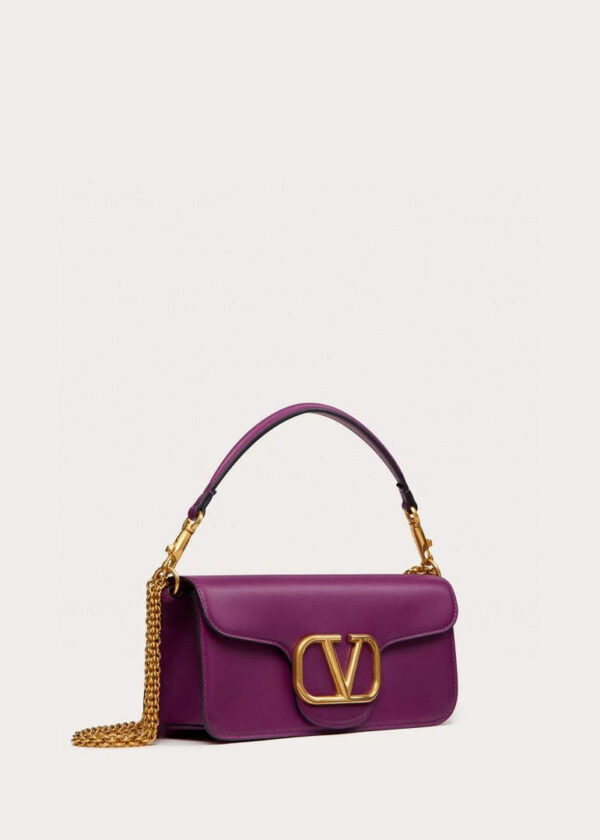 Replica Valentino XW0B0K30 Locò Calfskin Shoulder Bag Purple