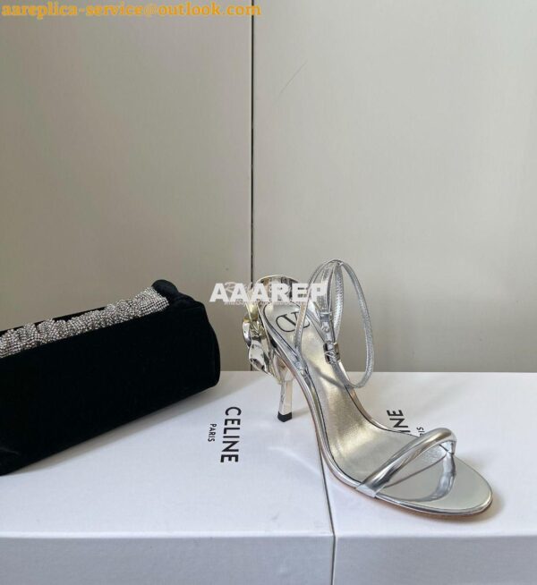 Replica Valentino Roserouche Sandal 1959 In Metallic Nappa Leather 100 8