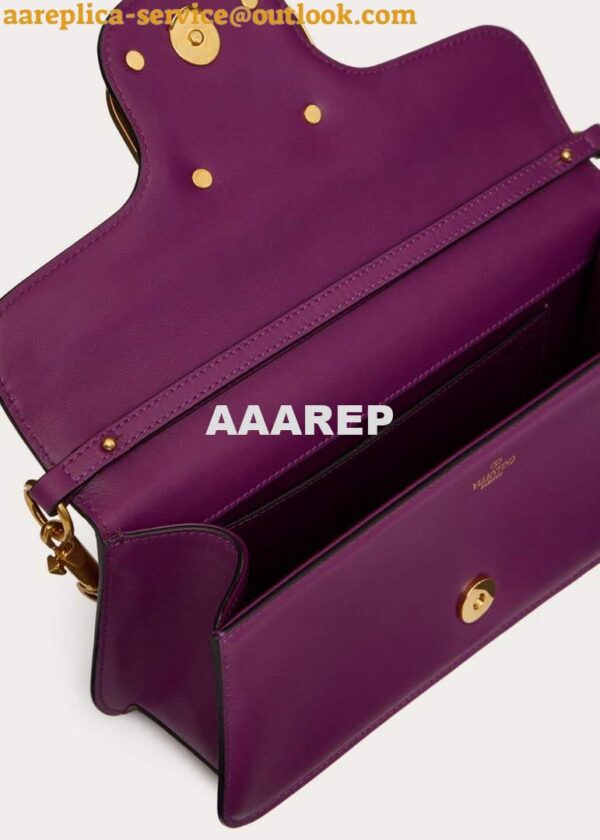 Replica Valentino XW0B0K30 Locò Calfskin Shoulder Bag Purple 3