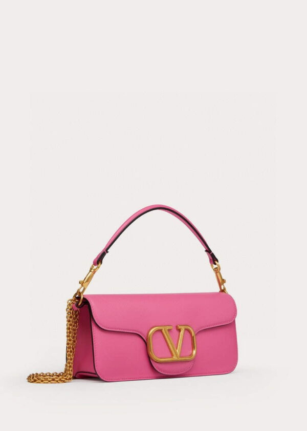Replica Valentino XW0B0K30 Locò Calfskin Shoulder Bag Rose Red 3