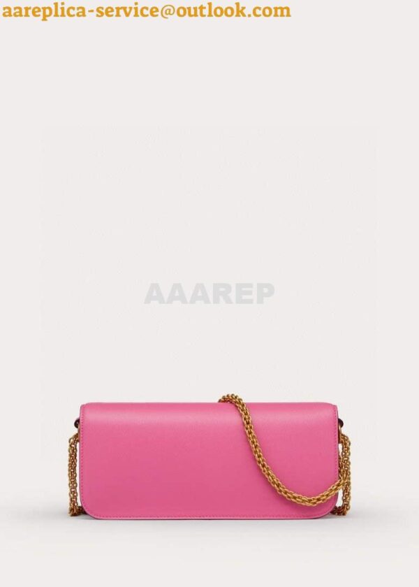 Replica Valentino XW0B0K30 Locò Calfskin Shoulder Bag Rose Red 4
