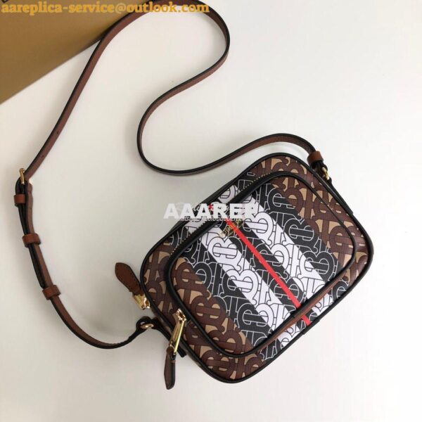 Replica Burberry Monogram Stripe E-canvas Camera Bag 80183621 Bridle b 3