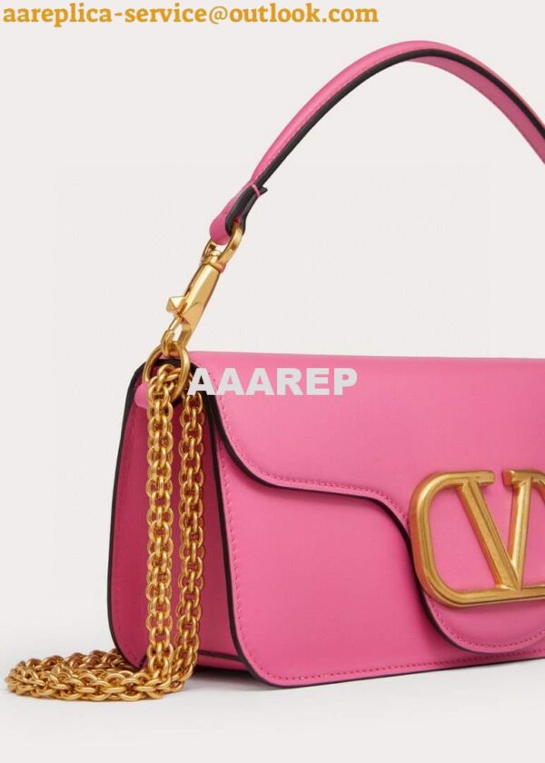 Replica Valentino XW0B0K30 Locò Calfskin Shoulder Bag Rose Red 6