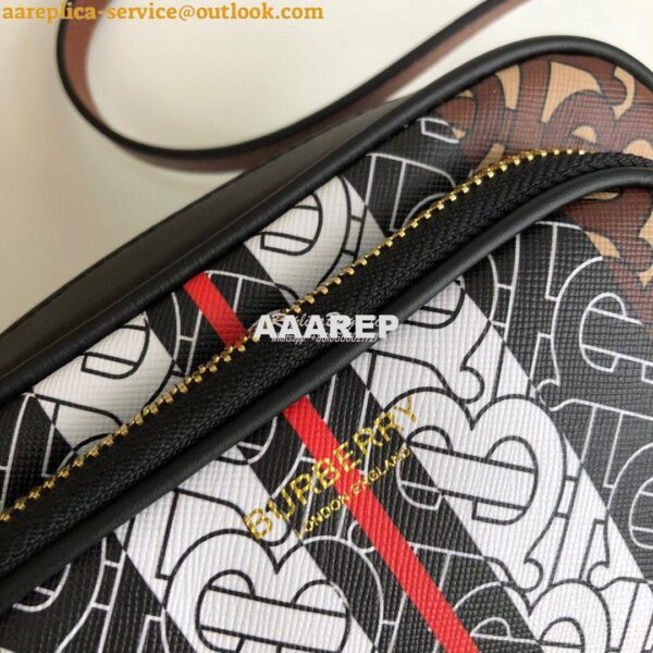 Replica Burberry Monogram Stripe E-canvas Camera Bag 80183621 Bridle b 3