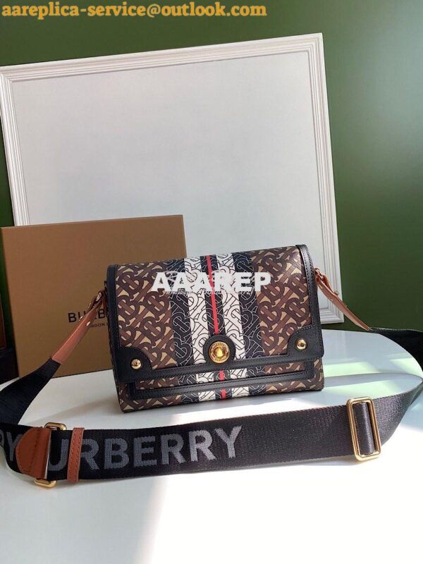 Replica Burberry Monogram Stripe E-canvas Note Crossbody Bag 80264321 3